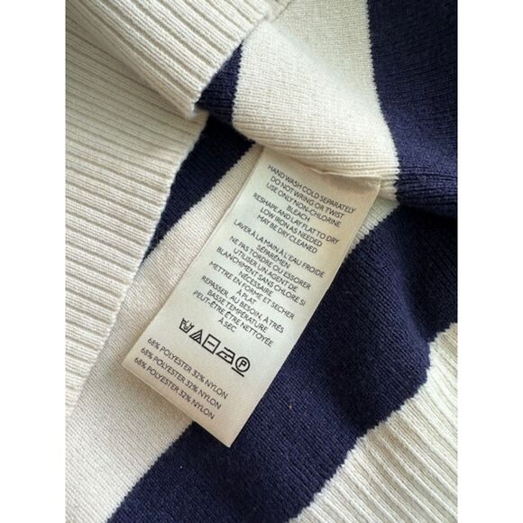 Free People Costal Stripe Pullover Champagne Navy Combo Large - Picture 4 of 9